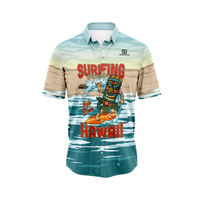 Chemise hawaïenne en satin à double boutonnage pour homme avec motif unique, vêtements de plage tropicaux pour vacances, croisière, été à Hawaii