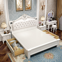 Lit de style européen 1,8 mètre, chambre principale haut de gamme, lit français luxueux de 1,5 mètre, lit king-size