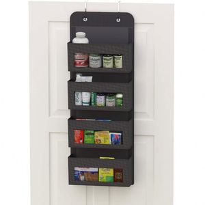 4 Clear Window Pocket Organizer Over Door <b>Wall</b> Mount Fabric <b>Storage</b> <b>Hanging</b> Organizer - Product Image 4