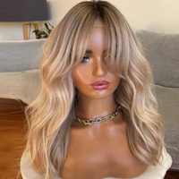 Perruques ondulées blond cendré foncé avec mèches, perruques brésiliennes en cheveux humains vierges avec fermeture frontale en dentelle 13x4, pré-épilées, sans colle