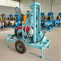 Plateforme mobile de forage de puits d'eau, moteur diesel, machine de forage de puits portable