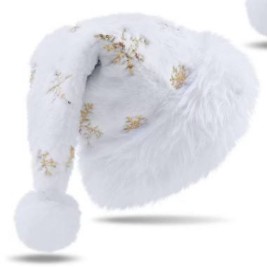 Casquette brodée flocon de neige doré à poils longs