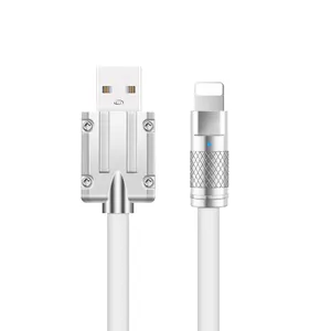 2023 Trending Product Large OD Cable Data Transfer and Charging Cable Zinc Alloy and Silicone Phone Cable For Iphone