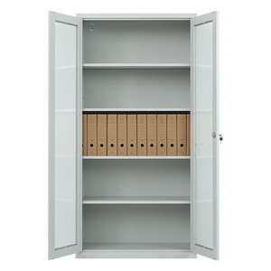 Modern Steel Glass Door Office Filing <b>Cabinet</b> with Large Capacity Storage <b>for</b> Workshop Use - Product Image 3