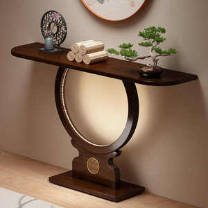 Mesa Consola <span class=keywords><strong>de</strong></span> Lujo Decorativa Minimalista con Panel <span class=keywords><strong>de</strong></span> Bambú, Mueble <span class=keywords><strong>de</strong></span> <span class=keywords><strong>Entrada</strong></span> para Sala <span class=keywords><strong>de</strong></span> Estar, Mobiliario para el Hogar - Product Image 1