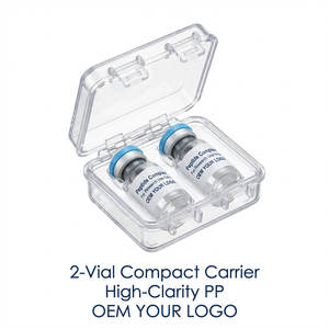 Vial Professional 2-Unit Compact Research Carrier - High-Clarity Dual-Slot PP Storage <b>Box</b> for Peptide and Exosome Samples - Product Image 1