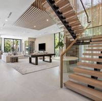Escaliers modernes en bois et acier pour bricolage Escalier simple en métal de forme droite pour maisons duplex Conceptions d'escaliers de maison