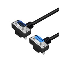Cable Industrial DB9 Macho a Hembra con Curva de 270 Grados, Niquelado, para Equipos e Instrumentos PLC