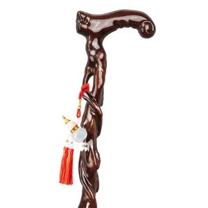 Solid <b>Wood</b> Root Carving Walking Stick Non Slip Cane For Seniors Hiking Support - Product Image 5