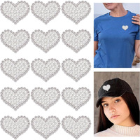 Patchs brodés en sequins et perles de 3,5*4 cm, autocollants en forme de cœur et de nœud pour vêtements, vente en gros