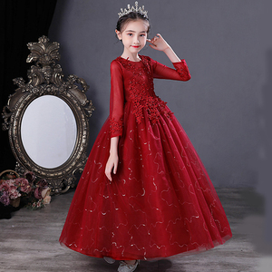 Robe de princesse personnalisée en gros pour filles, à manches longues, en tulle moelleux, pour spectacle enfantin - Product Image 4
