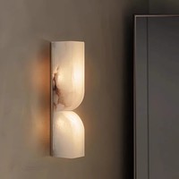 Español importado Natural diseñador italiano sala de estar Fondo pared dormitorio cabecera cobre arte mármol lámpara de pared