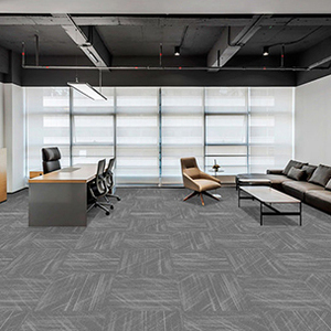 PET Carpet Tiles with Non-Slip No-Woven Backing Loop Pile <b>Puzzle</b> Pattern Modern Style Medium Pile Height for Commercial Use - Product Image 4