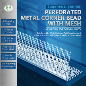 Vật liệu sắt mạ kẽm 3 lỗ lớn & 1 lỗ nhỏ kim loại đục lỗ góc hạt với Bạch kim Trắng-Nồi sợi thủy tinh lưới - Product Image 3