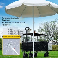 Chariot de camping pliable réglable en hauteur avec pare-soleil, chariot de marché nocturne, chariot de pique-nique portable pour extérieur