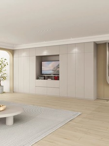 Soluzioni Moderne per Soggiorno, Mobile <span class=keywords><strong>TV</strong></span> Minimalista in MDF su Misura con Vano Portaoggetti, Arredamento per Soggiorno all'Ingrosso - Product Image 1