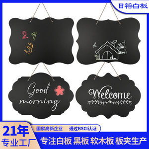 Wooden Double-Sided Hanging Blackboard 25x35cm Creative Decoration For Classroom Or Shop Display Memo <b>Board</b> - Product Image 5