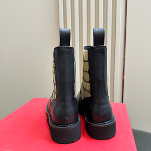 Women Black Elastic Panel Chelsea Ankle <b>Boots</b> Round Toe Non Slip Casual Shoes - Product Image 5