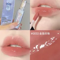Flower Knows Moonlight Mermaid Brillant à Lèvres Collection Gemstone Lip Glaze Longue Tenue Nourrissant Effet Miroir d'Eau
