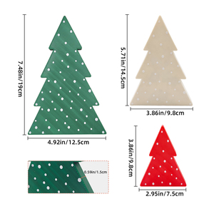 Decorazione natalizia 3D stampata a pois, piatta, a forma di albero di Natale, in varie dimensioni e colori, ornamento da tavolo, decorazione da appendere a parete per le festività. - Product Image 2