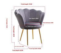 Chaise en coquille de velours vert vif pieds en métal doré chaise d'appoint moderne pour salon chambre décor à la maison