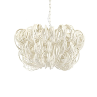 Lustre en bois perlé de style farmhouse, moderne, salon, bohème, coquille de noix de coco