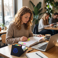 Bloc-notes autocollants pliables en forme de cube carré pour bureau, utilisation au bureau, 2026, personnalisable