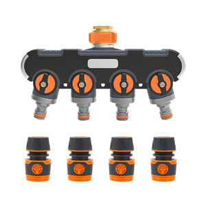 Connecteur de tuyau d'arrosage de jardin, 1 à 4 vannes, fileté en laiton de 1/2 pouces, déviateur à quatre voies durable pour une utilisation en extérieur - Product Image 3