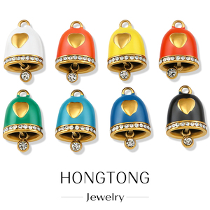 Ciondoli di Alta Qualità Hongtong di Ultimo Design a Forma di Campanella in Acciaio Inossidabile Smaltato Lucido e Grazioso per la Creazione di Collane - Product Image 1