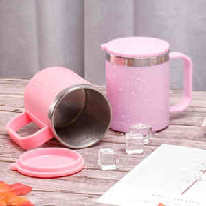 Mug isotherme en acier inoxydable 8oz avec poignée, double paroi sous vide, écologique, anti-fuite, pour bureau et café, maintient au chaud 6-12 heures - Product Image 4