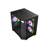 Boîtier de jeu compact Micro ITX, deux panneaux en verre trempé, prend en charge le refroidissement par eau supérieur de 240 mm et le système multi-ventilateurs