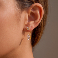 Nouvel ensemble de boucles d'oreilles pendantes et lampe de bureau en forme de larme coréenne bohème avec zircon, en acier inoxydable hypoallergénique plaqué or 18 carats PVD Dazan
