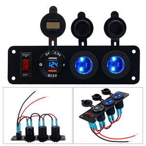 EL doppio pannello caricabatteria USB con presa accendisigari interruttori a bilanciere ON/OFF per moto - Product Image 6