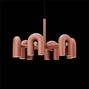 Lámpara de techo <span class=keywords><strong>tubular</strong></span> de hierro con forma de U para hotel, centro comercial, restaurante, comedor, sala de estar, <span class=keywords><strong>colgante</strong></span> de metal, diseño nórdico moderno - Product Image 4