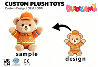 Boneka Beruang Plushie Seragam Custom, Boneka Hewan Isi Lembut untuk Dekorasi Rumah, Hadiah Anak-Anak, Boneka Beruang Plushie Seragam