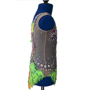<span class=keywords><strong>Justaucorps</strong></span> de gymnastique rythmique LIUHUO <span class=keywords><strong>Vert</strong></span> Femmes Filles Robe de patinage <span class=keywords><strong>Justaucorps</strong></span> multicolores pour la gymnastique junior - Product Image 4