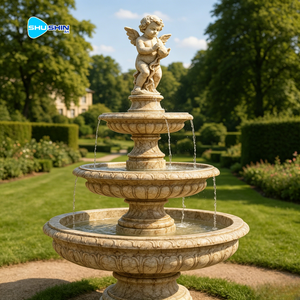 Fuente de <span class=keywords><strong>Escultura</strong></span> de Mármol Tradicional Hecha a Mano y Personalizada con Iluminación para Uso en Exteriores en Jardines y Villas - Product Image 4