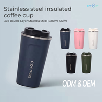 Gobelet à café en acier inoxydable 304, isolation sous vide, tasse portable avec couvercle pour la consommation quotidienne de café et les trajets domicile-travail