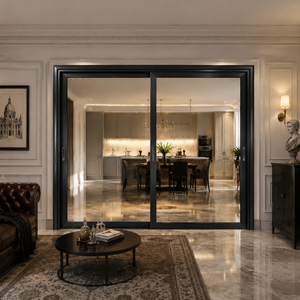 Puerta Corredera de Vidrio de Aluminio de Estilo Moderno, Impermeable, Insonorizada, con Aislamiento Térmico, Doble Vidrio Templado Personalizado, Venta al Por Mayor - Product Image 3