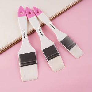 Pinceaux <span class=keywords><strong>de</strong></span> peinture professionnels <span class=keywords><strong>de</strong></span> haute qualité avec logo personnalisé, 1 pouce, 1,5 pouce, 2 pouces, à manche en bois, avec queue rose, grand format plat, pour artistes - Product Image 1