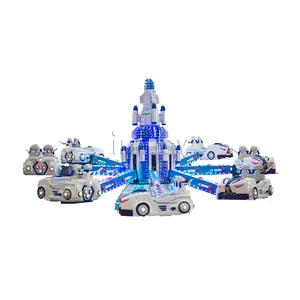 Attraction outdoor commercial amusement kiddie theme game park playground equipment electric rotating ride on airplane for kids