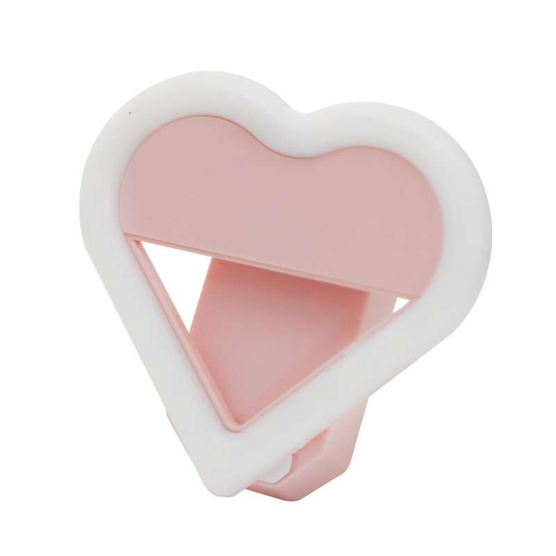 Заказной Мини-светильник в форме сердца, 21 Светодиодный светильник для селфи с зажимом, круглый светильник с питанием от батареи