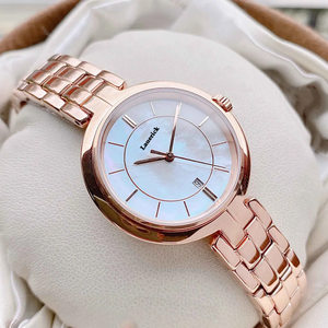 Montre à quartz pour femme <span class=keywords><strong>Tissot</strong></span>, petite et élégante, en acier inoxydable, avec aiguilles lumineuses, cadran or rose de 30 mm, étanche - Product Image 1