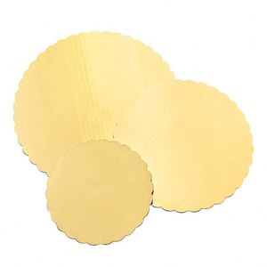 Vente en gros de plateaux à gâteaux en carton ondulé de qualité alimentaire, 3 mm, 12 pouces, découpés à la machine, résistants à la graisse, argentés et dorés, impression de logo - Product Image 5