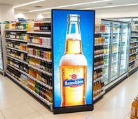 Écran LED flexible créatif en forme de bouteille de bière, signalisation numérique personnalisée de forme spéciale pour la promotion en magasin, centre commercial, bar