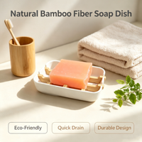 Support de plateau de service en bambou sans plastique personnalisé support de barre de lotion de salle de bain avec plateau en bambou de drainage