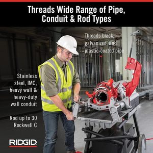 Máquina de roscar Ridgid 1224 NPT, roscadora eléctrica de tuberías de 120 voltios para tuberías de acero de 1/4 a 4 pulgadas, grado profesional - Product Image 4
