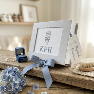 Boîte à bijoux de luxe magnétique en forme de <span class=keywords><strong>livre</strong></span> pour bébé, avec emballage en lin et ruban - Product Image 2