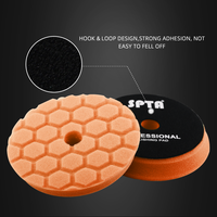 Tampon de polissage en mousse orange SPTA compatible avec plaque de support de 5 pouces, tampon de polissage léger pour polisseuses rotatives et DA, et perceuses