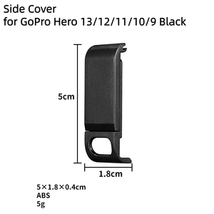 Cubierta Lateral Recargable para GoPro <span class=keywords><strong>Hero</strong></span> 13 12 <span class=keywords><strong>11</strong></span> 10 9 - Puerta de Carga con Puerto Tipo-C, Cubierta de Repuesto de ABS para Vlog, Time-Lapse - Product Image 2